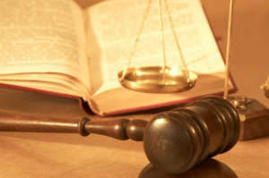 gavel and open book, shallow dof